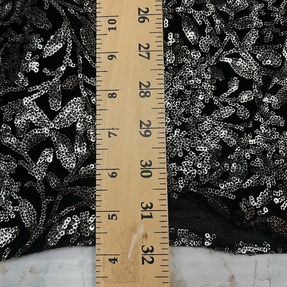 Reformation Long Sleeve Sequins Wrap Cocktail Party Mini Dress XS Black - Picture 15 of 15